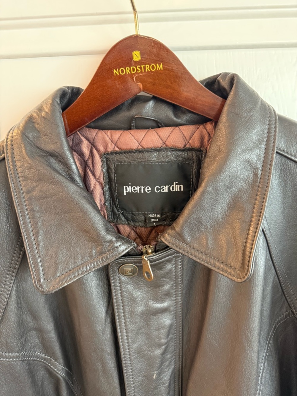 Pierre Cardin Black Leather Zip-Front Jacket